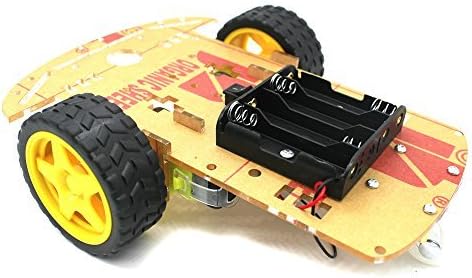 YIKESHU 2WD Smart Robot Car Chassis Kit with Speed Encoder Battery Box 2 Wheels Arduino Microbit Raspberry Pi DIY Toy Adult Age 16+