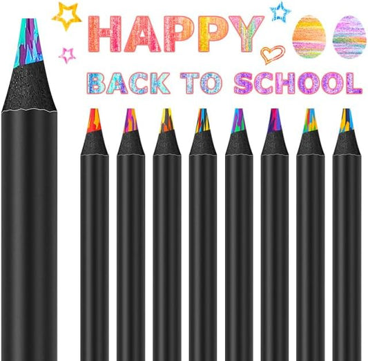 Hapikalor 8-Color Rainbow Colored Pencils for Adult Coloring Books, Aesthetic Drawing Pencils, Jumbo Coloring Pencil, Art Supplies for Adults, Cute Art Kit Fun Color Pencil Set, Gifts for Kids