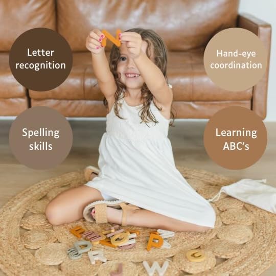 Neutral Silicone Alphabet Magnetic Letters, 26 Piece Non Toxic Learning Set, Perfect for Refrigerator, Whiteboard and Educational Activities