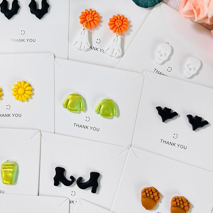 12PCS Mini Halloween Clay Cutters for Polymer Clay Jewelry – Small Clay Earring Cutters, Fall Pumpkin Coffee Boot Shapes, Polymer Clay Tools & Molds Kit
