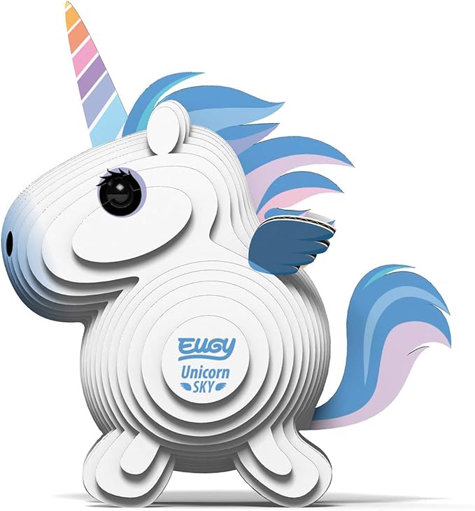 Eugy Unicorn Sky 3D Puzzle, 28 Piece Eco-Friendly Educational Toy Puzzles for Boys, Girls & Kids Ages 6+