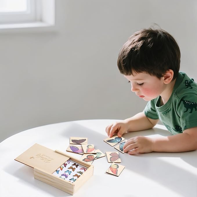 Wooden Puzzles for Toddlers Toddler Puzzles – Montessori Animal Toy Puzzle for Toddlers 3-5 Year Old – Wood Toy Learning Realistic Animals for Boy and Girl (Butterfly)