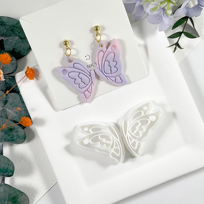 Butterfly Wings Polymer Clay Cutters – Clay Cutters for Earrings Making, Polymer Clay Molds for Jewelry DIY, Clay Tools for Handmade Crafts