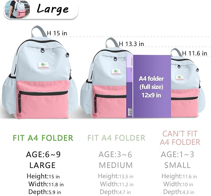 Kids' Backpacks for Girls & Boys - Kindergarten to Elementary School, 15" H, Ages 6-9