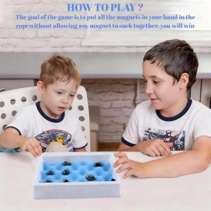 Bighero Magnetic Chess Game,20 Stones,Magnetic Chess with String &Sponge- Portable Intellectual Board Game for Family with Fun Educational Gift A