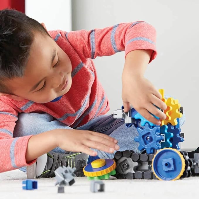 Learning Resources Gears! Gears! Gears! Treadmobiles Building Set, STEM Toys, Develops Early Engineering Skills, 108 Pieces, Ages 5+