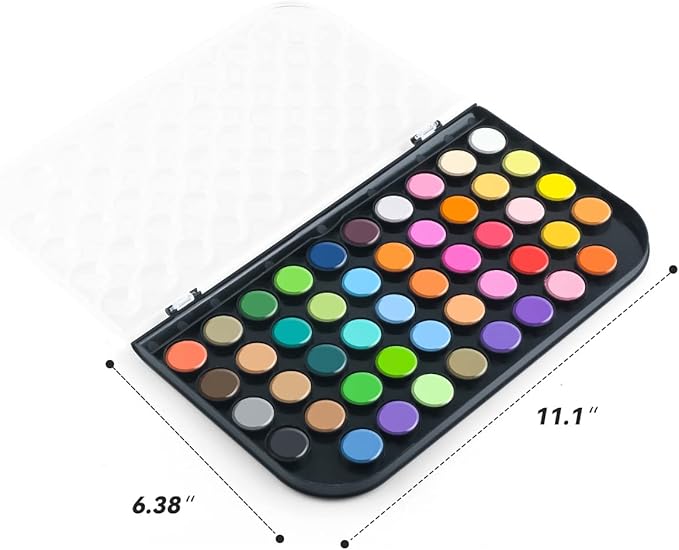 TRANSON 48 Colors Watercolor Paint Set with 4pcs Paint Brushes and 1pcs Water Brush Pen for Adults, Students, Beginners and Artists