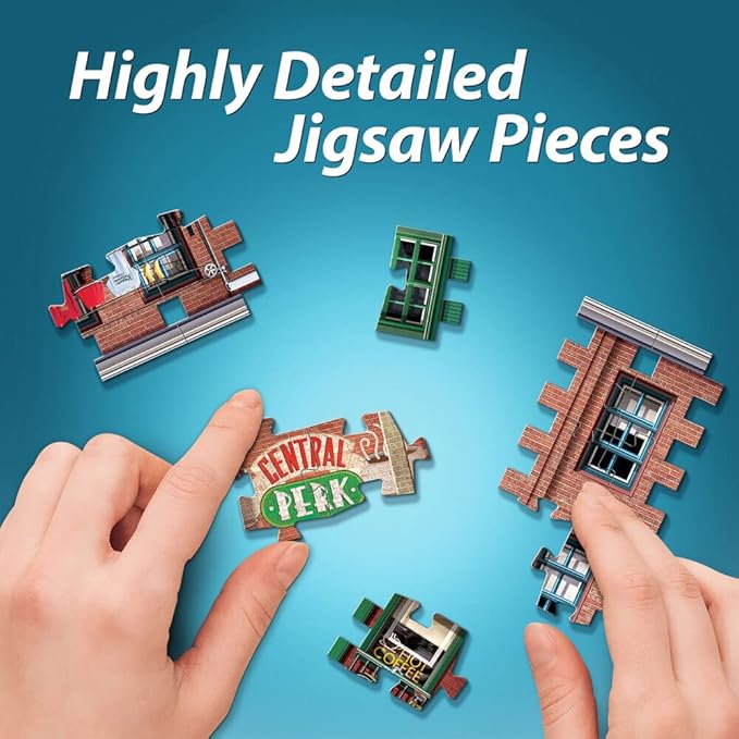 Wrebbit3D Friends 3D Puzzle Model of Central Perk | 440 Real Jigsaw Puzzle Pieces | Build The Iconic Cafe from The Hit TV Series