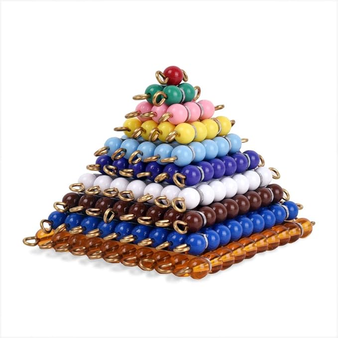 BOHS Montessori Bead Chains & Squares - Skip Counting, Multiplication, and Square Number Learning Toy for Pre-K Math Education