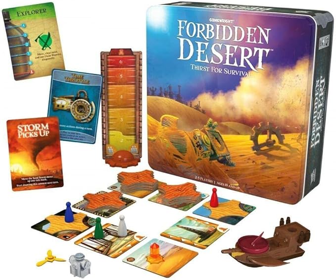 Gamewright - Forbidden Desert Cooperative Survival Adventure Board Game for 2-5 Players – Family Strategy for Ages 10+