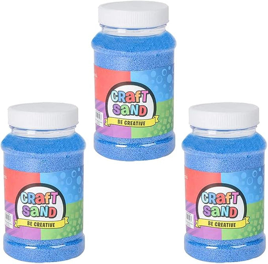 The Dreidel Company Craft Sand Art for Kids, Sand Play DIY Drawing, Messy Play, Sensory, Sand Decorations, 22 Oz, Red (3-Pack) (Blue, 3-Pack)