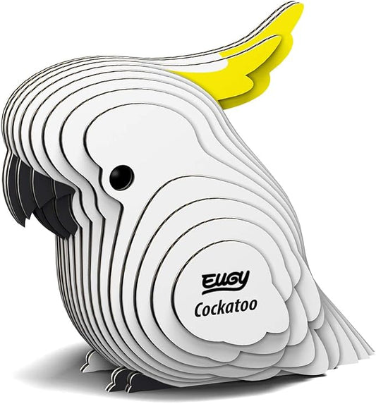 Eugy Cockatoo 3D Puzzle, 22 Piece Eco-Friendly Educational Toy Puzzles for Boys, Girls & Kids Ages 6+