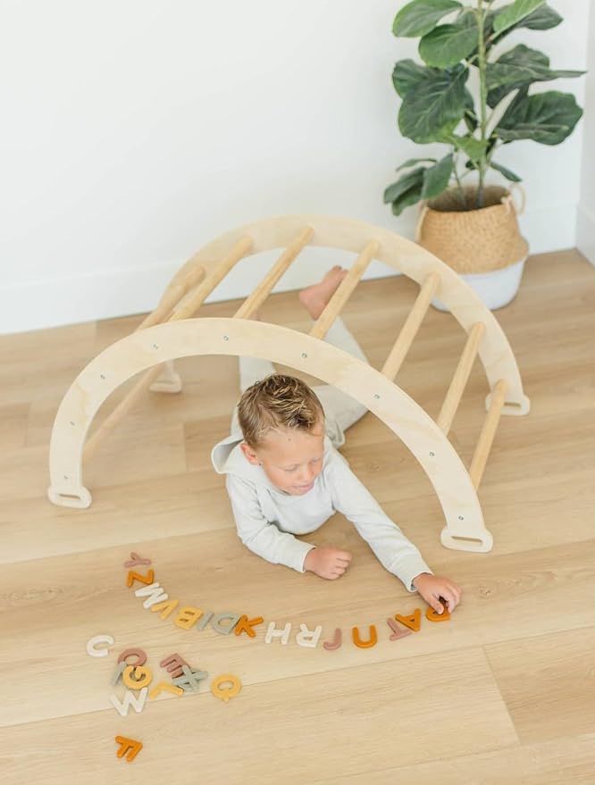 Neutral Silicone Alphabet Magnetic Letters, 26 Piece Non Toxic Learning Set, Perfect for Refrigerator, Whiteboard and Educational Activities