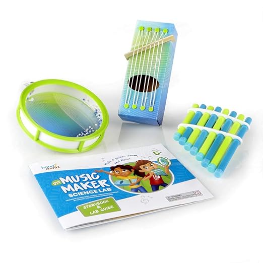 hand2mind DIY Music Maker Science Lab, Build Your Own Instrument Ocean Drum, Pan Flute, STEM Music Toy, Science of Sound Kit, Kids Creative Activities Kits, at Home Science Experiments