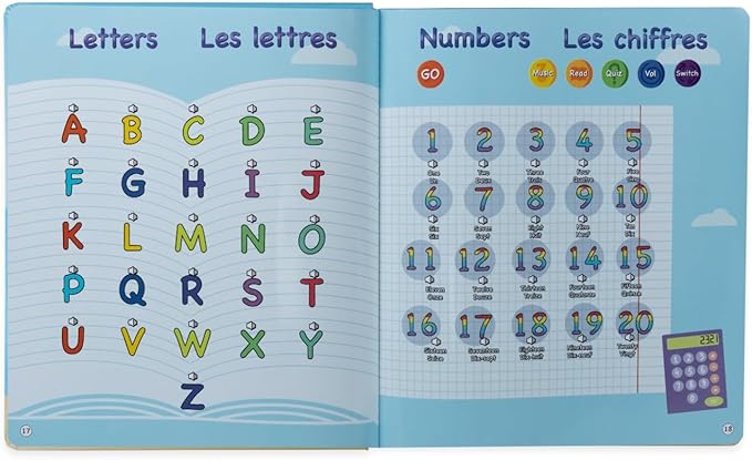 English and French ABC Learning for Children, Interactive Kids Book, Fun Educational Toy to Learn Letters and Words, Bilingual AudioBook for Toddlers (Ages 3+) Boys / Girls