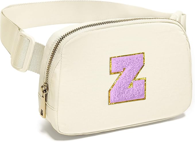 Gitus Gifts for 8 9 10 11 12 Year Old Girls Belt Bag Fanny Pack Crossbody Bags with Initial Letter Patch Cute Stuff Birthday Gifts for Teen Girls Women Personalized Trend Stuff (Ivory-Z)