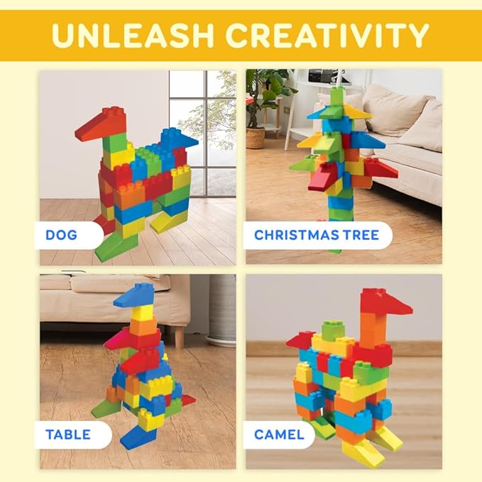 PLATPORTS Big Blocks- Big Jumbo Blocks - Large Building Blocks - Large Blocks - Giant Building Blocks - Jumbo Blocks - Big Blocks for Kids Ages 4-8