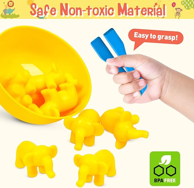 Counting Animals Color Sorting Stacking Matching Games with Rainbow Bowls Montessori Preschool Educational Learning Activities Fine Motor Skills Toys Easter Gift for Toddlers Ages 3+