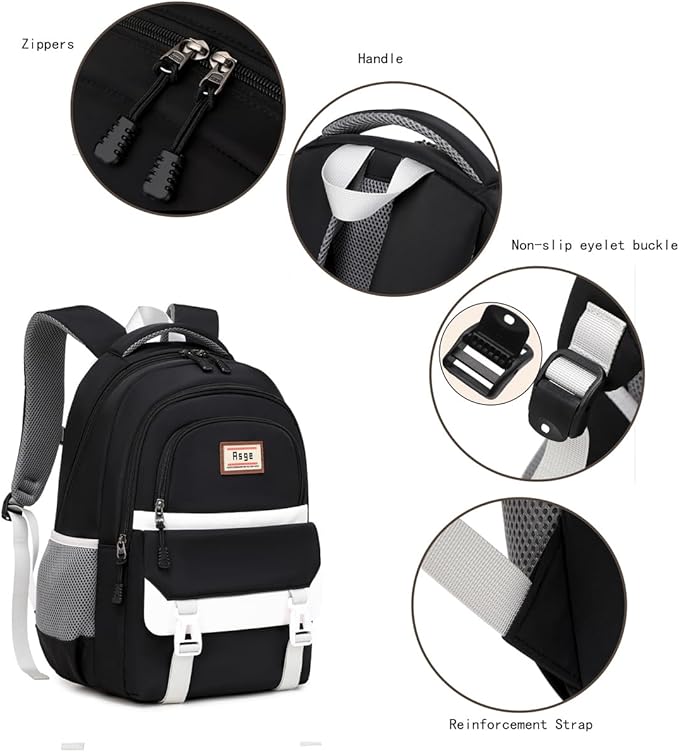 Asge Kids Backpacks for Girls School Book Bags for Teens Boys with Laptop Compartment - Ergonomic Design