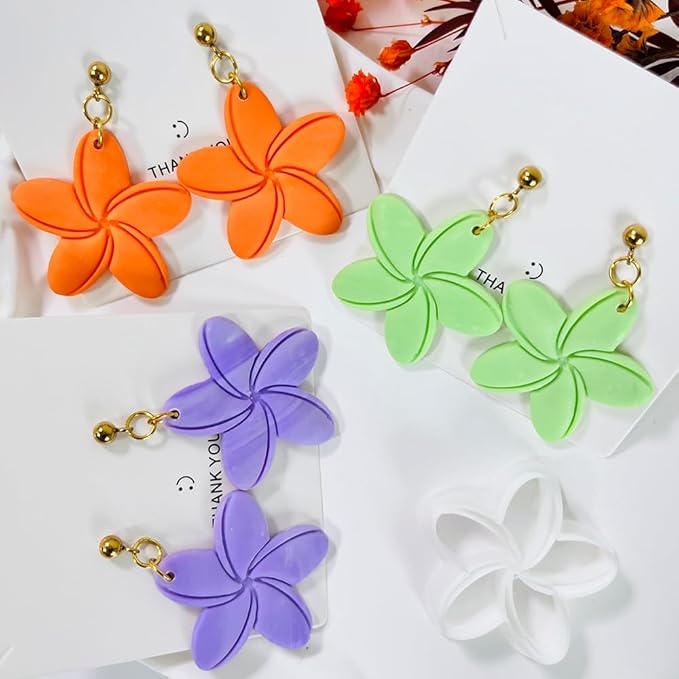 Tropical Flower Polymer Clay Cutter – 5 Petal Clay Earring Cutter for DIY Floral Jewelry – Clay Tools for Polymer Clay Earrings & Handmade Crafts – Simple Cutter for Summer Designs