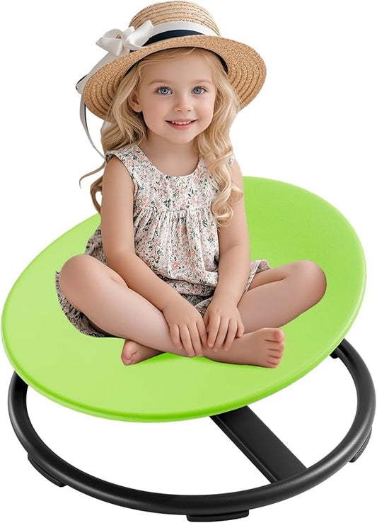 Spinning Chair for Kids, Sensory Integration Training Swivel Chair for Children with Autism & ADHD, for Balance & Body Coordination Training, Green Round