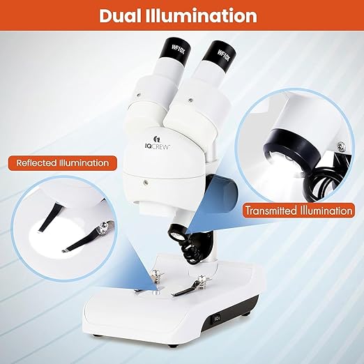 AmScope - 30X Deluxe All-in-One Portable Stereo Microscope with LED Dual-Illumination and Accessory Kit - SE122