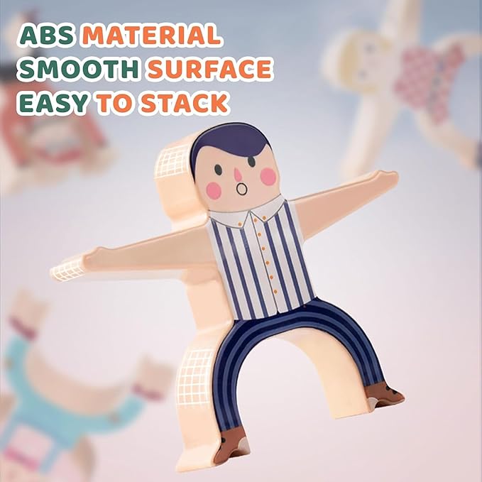16 PCS Stacking Figure Toys, Fun Balancing Building Blocks Game for Kids 3 4 5 6 7 8 + Years Old Boys and Girls, Family Stacking Games Gift, K Trends.