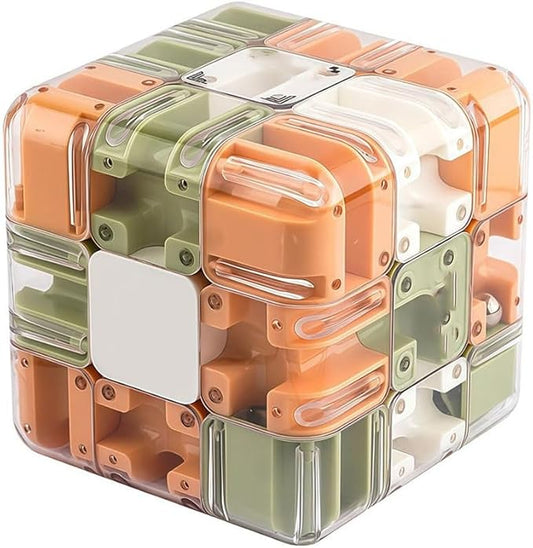 Large Labyrinth 3D Puzzle Maze Cube - Engaging Brain Teaser Toy for Adults Kids & Teens, Handheld Fidget Game for Anxiety Relief, Iq Mind Challenge Puzzle Box, Stocking Stuffer Gift(1 PC)