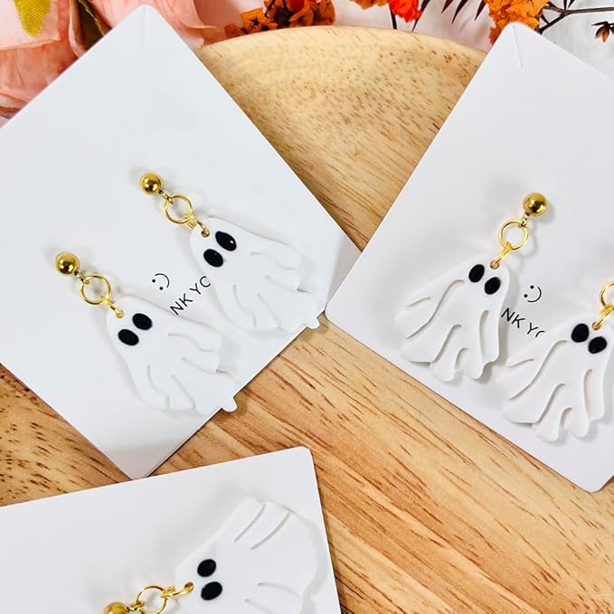 Halloween Ghost Polymer Clay Cutters – 3 Pcs Spooky Clay Cutters for Earrings and DIY Crafts, Polymer Clay Tools for Jewelry Making