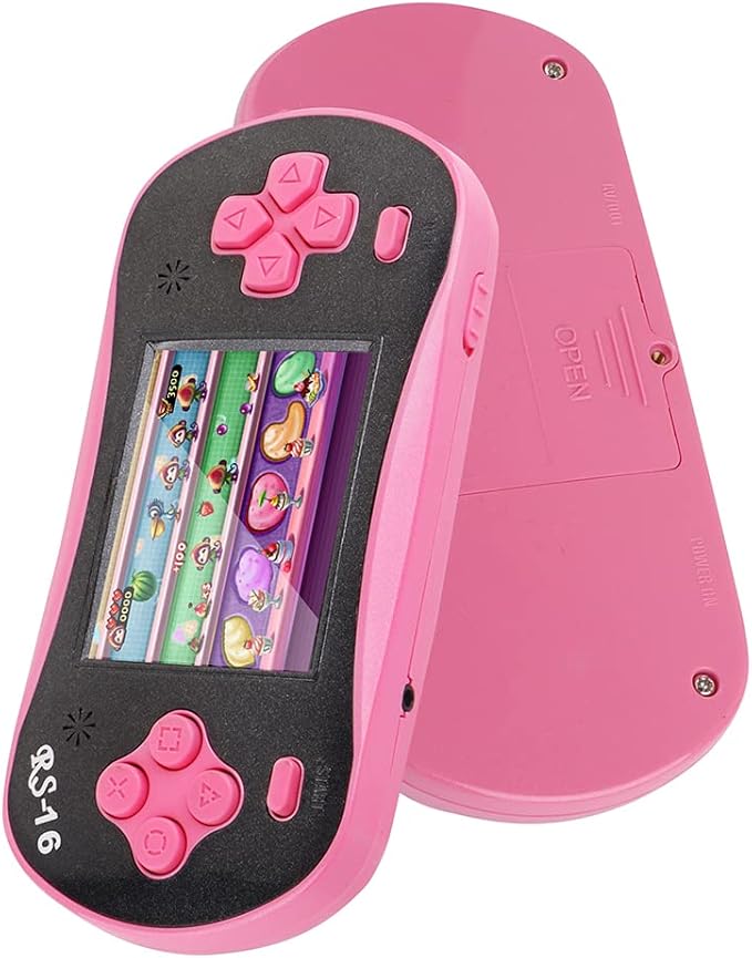 Handheld Game Player for Kids Adults- FAMILY POCKET RS16 Portable Classic Game Controller Built-in 260 Game 2.5 inch LCD Retro Arcade Video Game System Children's Birthday Gift (Pink)