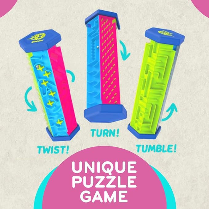 Mobi Zoomi Hexagon Maze Puzzle Game - 3D Hexagon Maze Gravity Ball Game for Toddlers and Kids, Brain Teaser Puzzles, Fidget Toy for Motor Skills and Coordination - Toddler Toys for Ages 4+