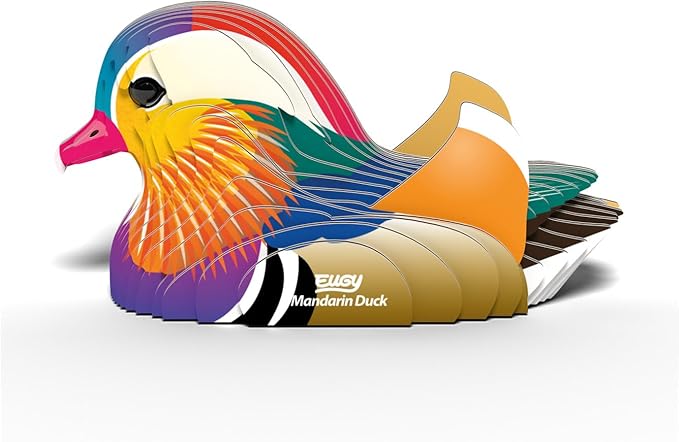 EUGY Mandarin Duck 3D Puzzle - 26 Piece Eco-Friendly Educational Toy Puzzle for Boys, Girls & Kids Ages 6+