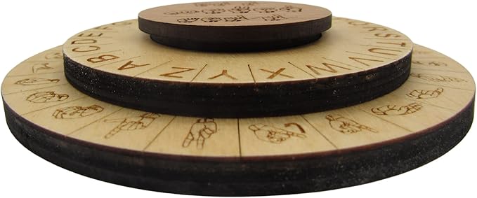 Wooden ASL Cipher Wheel & Decoder | Educational STEM Tool for Learning American Sign Language & Cryptography | Unique Gift for Teachers & Students, Durable Escape Room Puzzle Prop