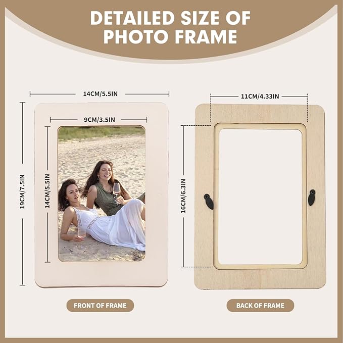 DIY Mosaic Photo Frame Craft Kit for 4 * 6 Photo,8 Pcs DIY Unfinished Wooden Picture Frames with Mosaic Tiles for DIY Craft