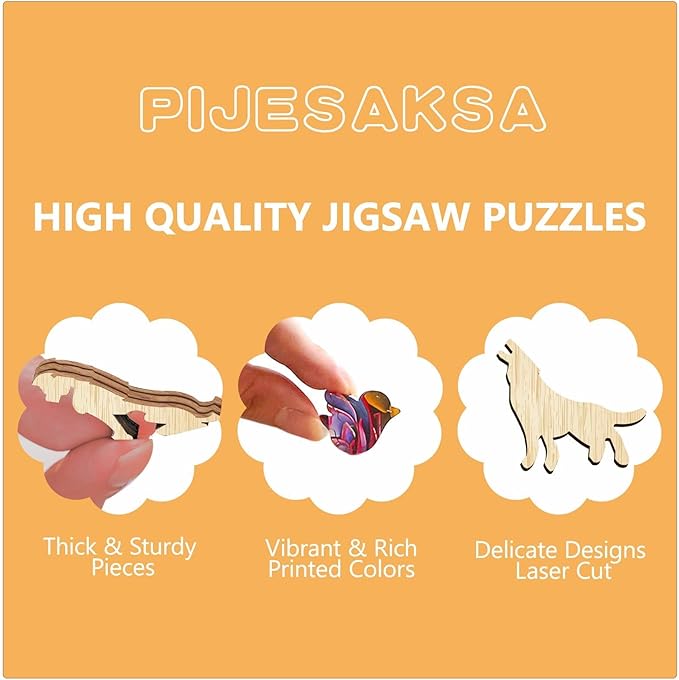 Wooden Puzzles for Adults, 3D Visual Effects Running Horses Wooden Jigsaw Puzzles for Adult, Wood Puzzles Adult, Cool Puzzles, Unique Gift Idea, Wall Art Canvas Puzzle (S-8.5 * 8.5in-100 Pcs)