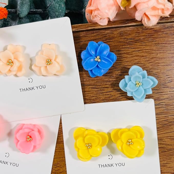 A2-3-1-Handmade Jewelry Pendant Crafting Kit,Flower Plastic Molds Set, DIY Polymer Clay Printing Tools