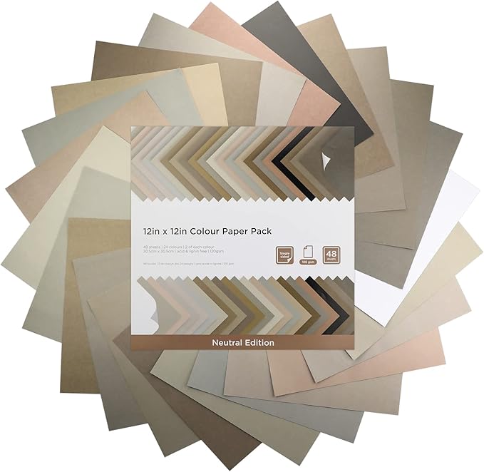 48 Sheets Earth Tones Colored Card Stock Printer Paper 120 gsm 32 lb 12x12 inch Cardstock Paper Neutral Color Scrapbook Paper for Cricut Maker