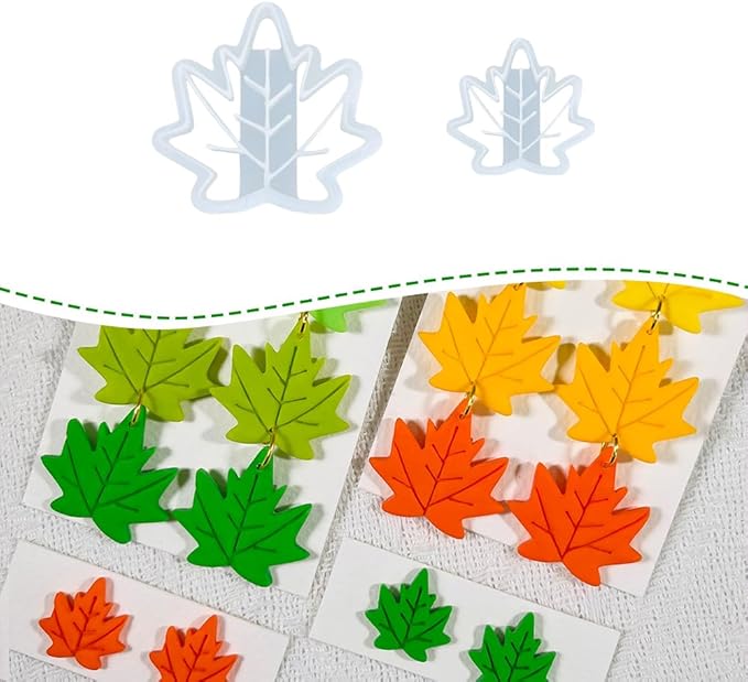 Polymer Clay Cutters Maple Leaf Set – 2PCS Fall Leaf Clay Earring Cutters for Polymer Clay Jewelry, Autumn Theme Clay Tools and Cutters for Earrings, Crafts and Seasonal DIY