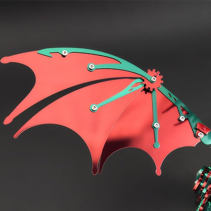 3D Puzzles for Adults,Metal Dragon Puzzle Building Set,Collectible Mechanical Engineering Crafts for Home Office Decoration & Gift(Red-Green