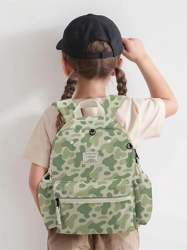 Corduroy Kids Backpack for Boys 6-10: Boys Backpacks for Elementary Kindergarten 15” H Fit Folder