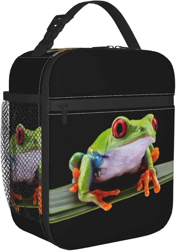Frog Pattern Reusable Lunch Box Insulated LunchBox Cooler Lunch Bag