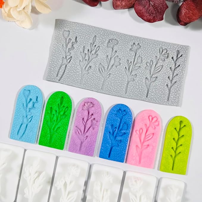 Xaekicr A1-4-9B-Handmade Jewelry Pendant Crafting Kit,Flower Plastic Molds Set, DIY Polymer Clay Printing Tools