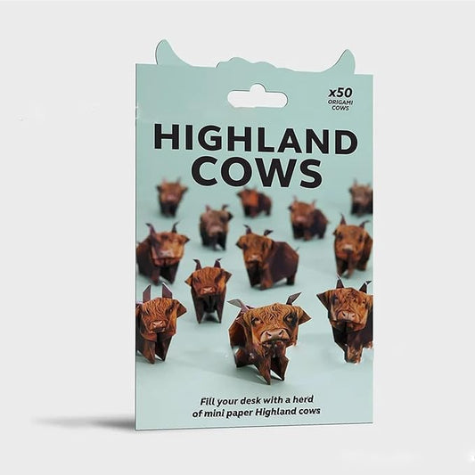 DIY Paper Cats Kit, 50 Sheets Cute Kitten Origami Papercraft, Fun 3D Animal Sculpture Craft, Creative Paper Sculpture Desktop Bookshelf Decoration, Funny Gift for Pet Lovers (Highland Cattle)