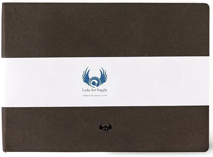 Landscape-Shaped Sketchbook, 8.25 x 5.5 inches, Lays Flat Flexible Sketch Book for Artists, Ideal for Ink, Water Color, Pen, Pencils, 160 Tear Resistant Pages, Size: Landscape Medium, Leda Art Supply