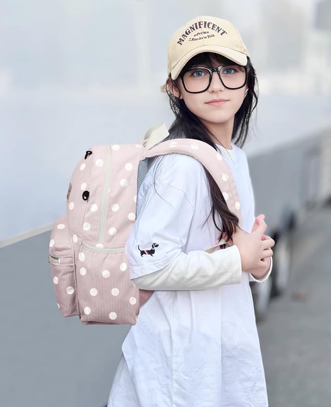 Corduroy Kids Backpack for Boys 6-10: Boys Girls Backpacks for Elementary Kindergarten 15” H Fit Folder