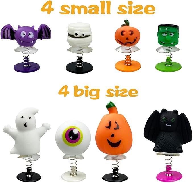 24 PCS Halloween Jumping Popper Toys Spring Launchers for Kids Boys Girls Halloween Party Favors Halloween Treat Bags Gifts Halloween Games