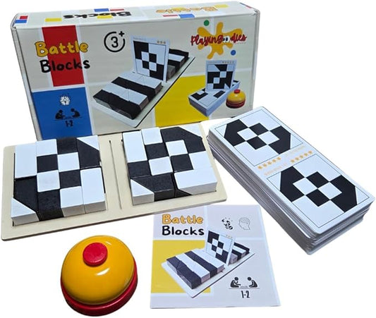 Battle Blocks | STEM Logic & Critical Thinking Board Game for Kids 6-8 8-12 Teens | Educational Family Strategy Challenge | 270 Problem Solving Puzzle Set for The Kids |