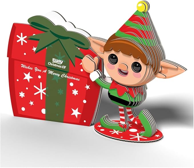 Eugy Christmas Elf 3D Puzzle, 38 Piece Eco-Friendly Educational Toy Puzzles for Boys, Girls & Kids Ages 6+