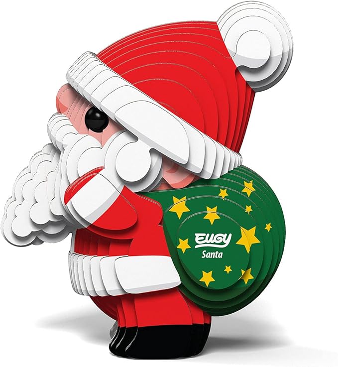 Eugy Santa 3D Puzzle, 24 Piece Eco-Friendly Educational Toy Puzzles for Boys, Girls & Kids Ages 6+