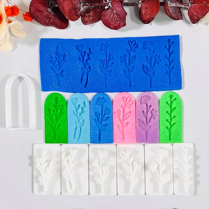 Xaekicr A1-4-9B-Handmade Jewelry Pendant Crafting Kit,Flower Plastic Molds Set, DIY Polymer Clay Printing Tools